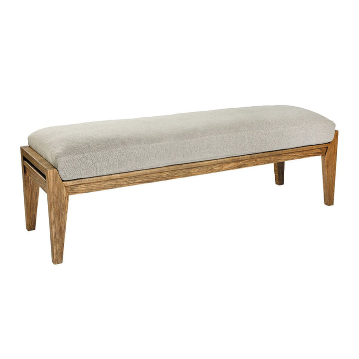 Paul Ash Wood Bench - Beige Linen