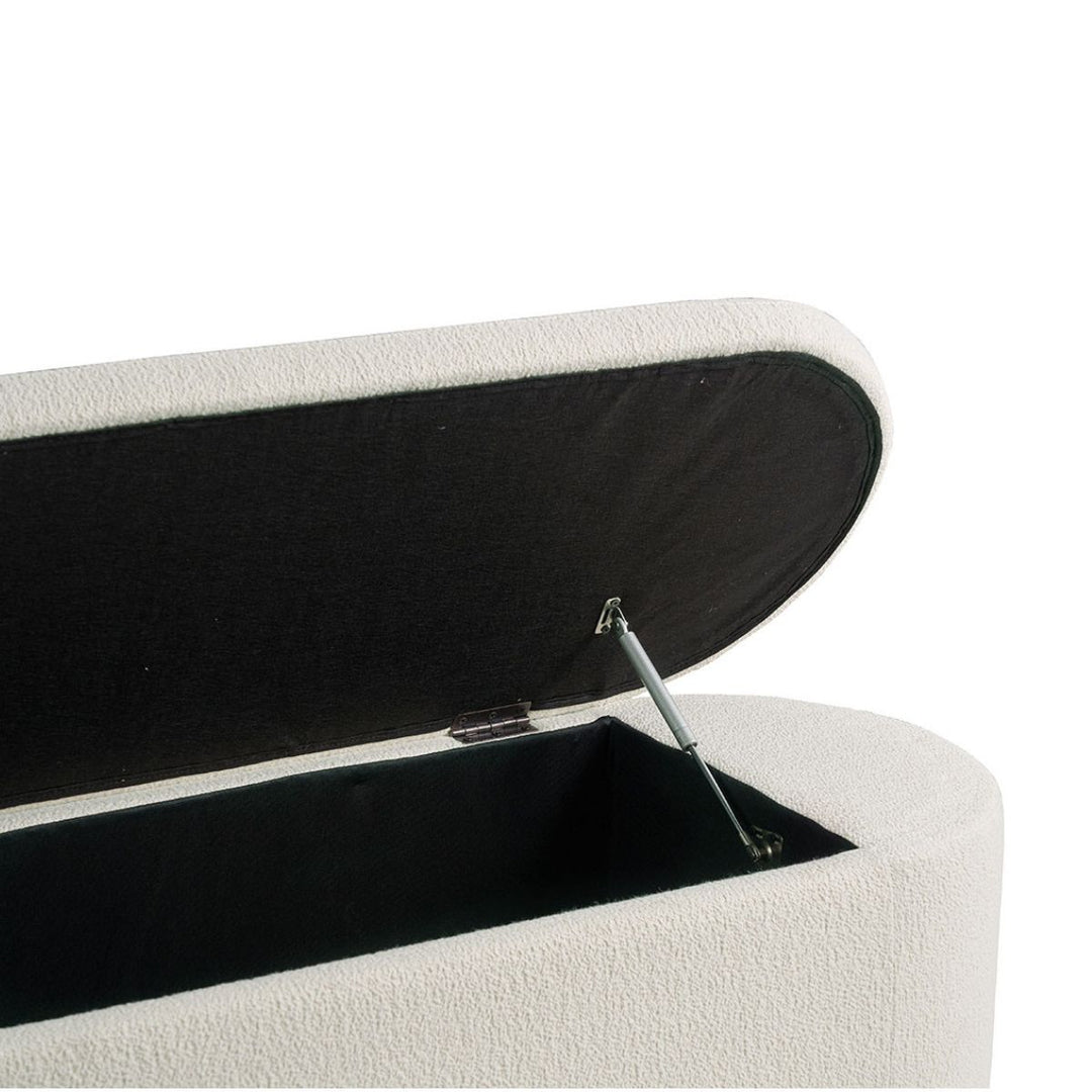 Lisette Storage Bench - Cream Bouclé