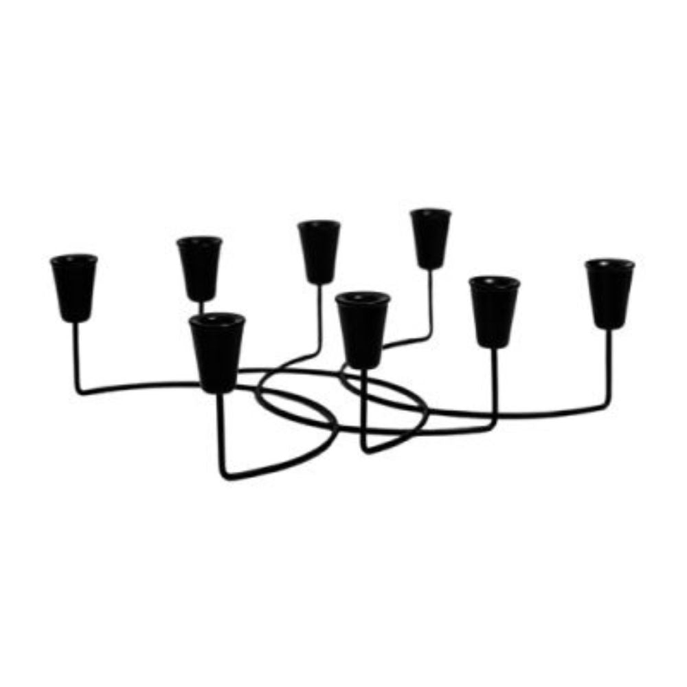 Ivyline Circular 8 Pc Candle Holder in Black