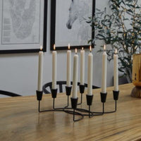 Ivyline Circular 8 Pc Candle Holder in Black