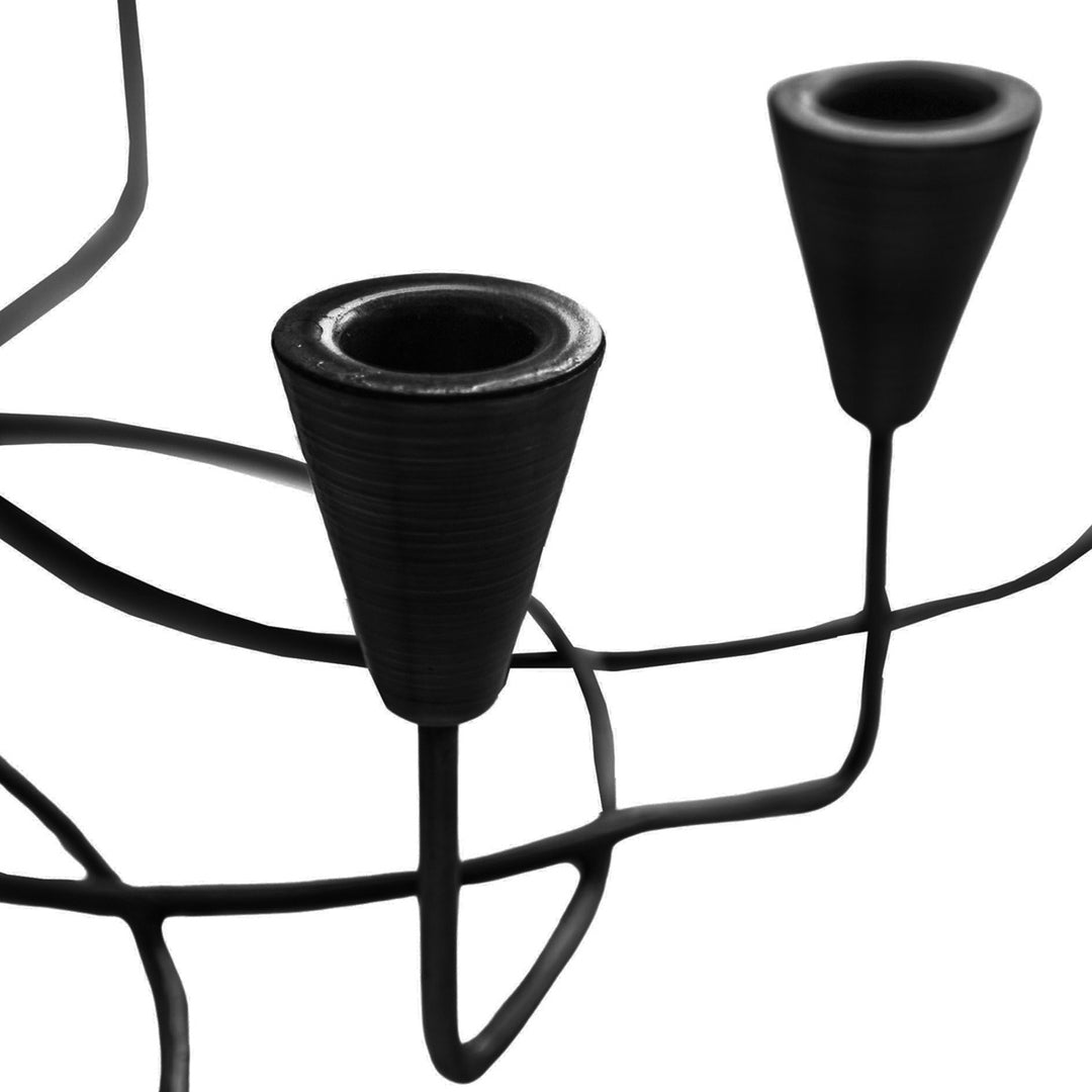 Circular 8 Piece Candle Holder - Black Ivyline 3