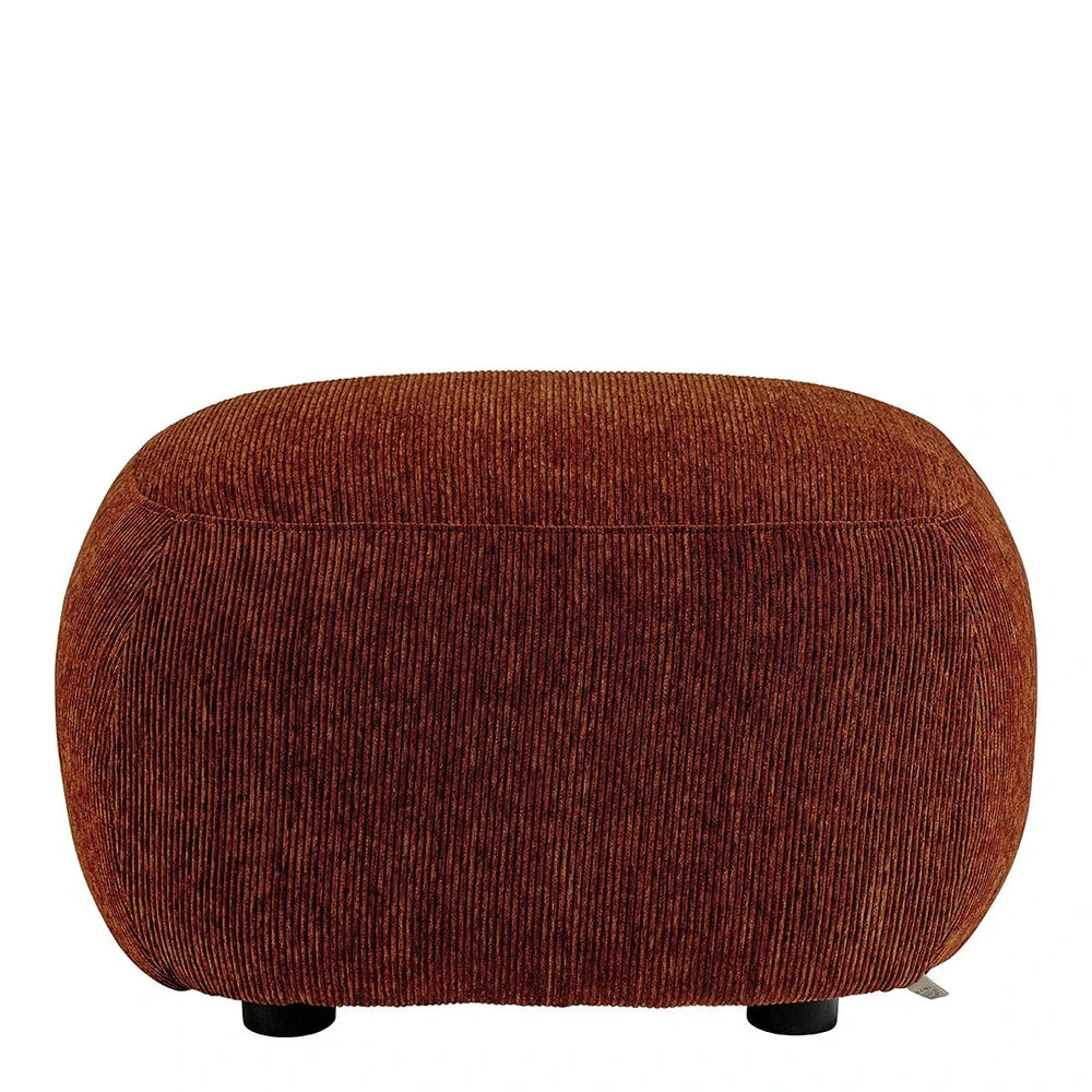 Lisette Corduroy Pouffe - Brick Red