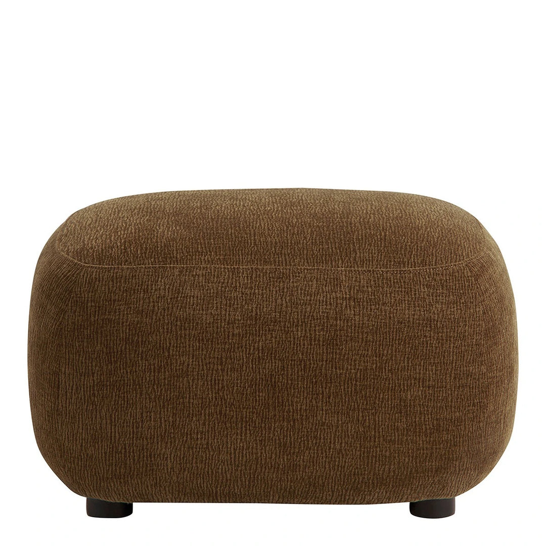 Lisette Marbled Velvet Pouffe - Tobacco