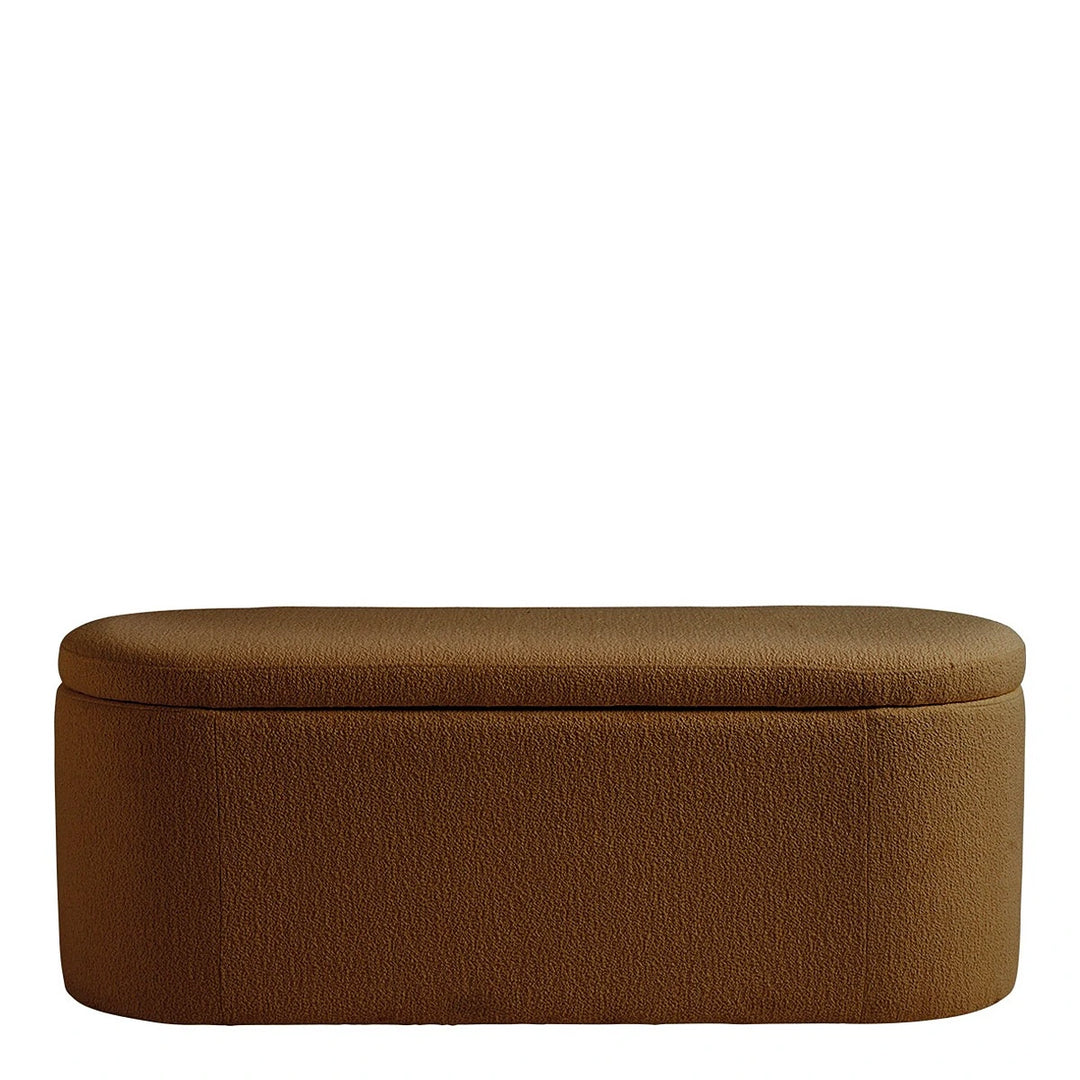 Lisette Marbled Velvet Storage Bench - Tobacco