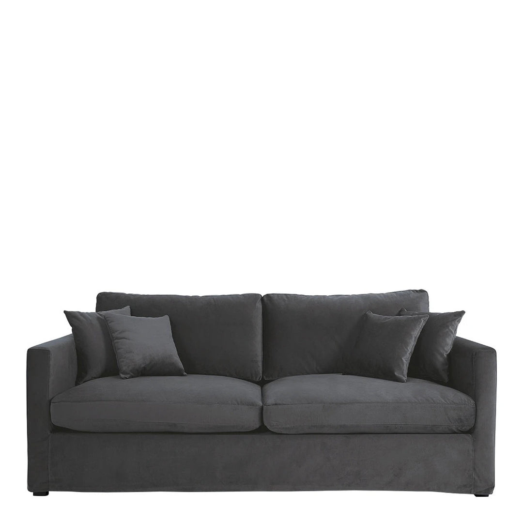 Angie Cotton Velvet Sofa - Dark Grey