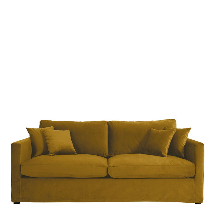 Angie Cotton Velvet Sofa - Saffron