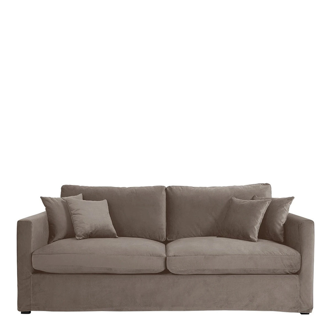 Angie Cotton Velvet Sofa - Taupe