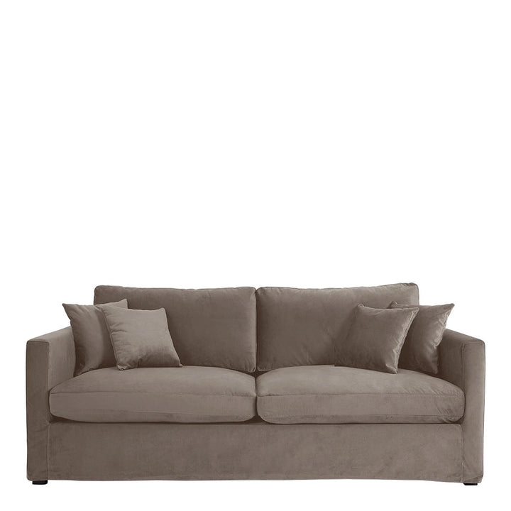 Angie Cotton Velvet Sofa - Taupe