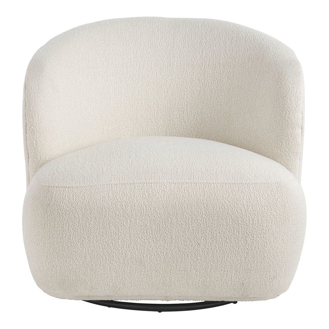 Lisette Boucle Swivel Armchair - Cream