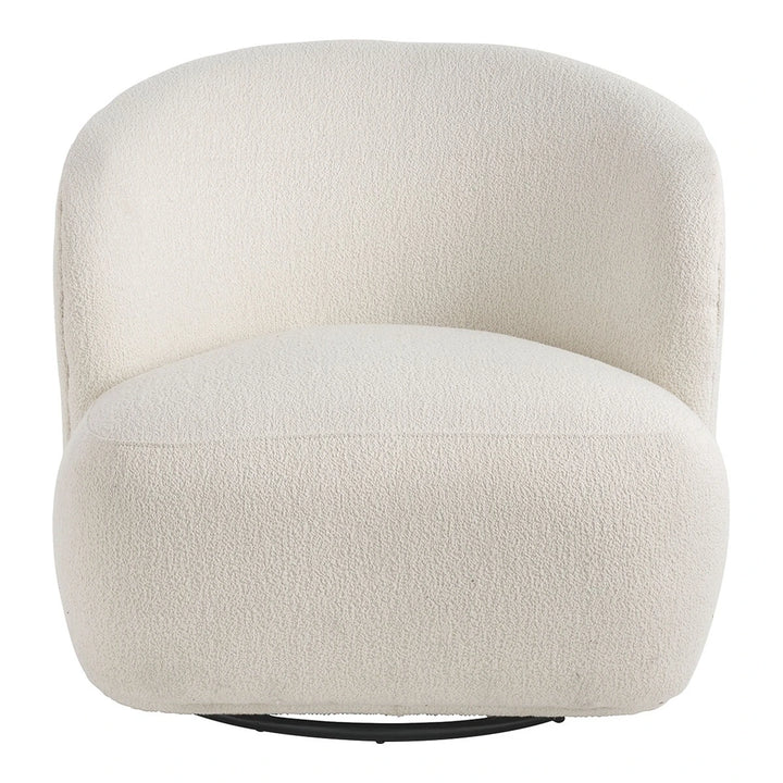 Lisette Boucle Swivel Armchair - Cream