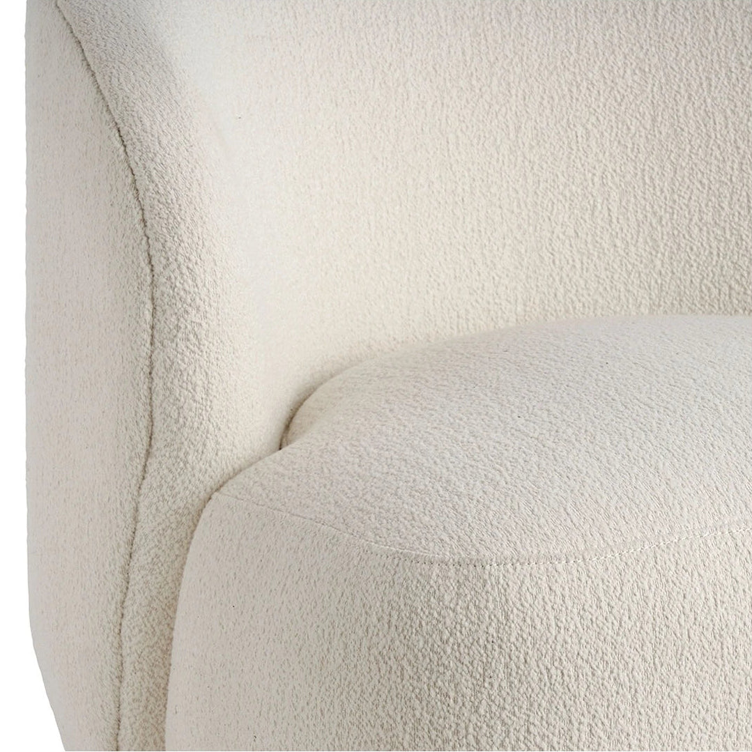 Lisette Boucle Swivel Armchair - Cream