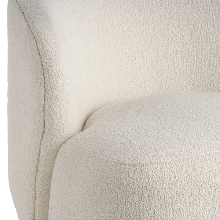 Lisette Boucle Swivel Armchair - Cream