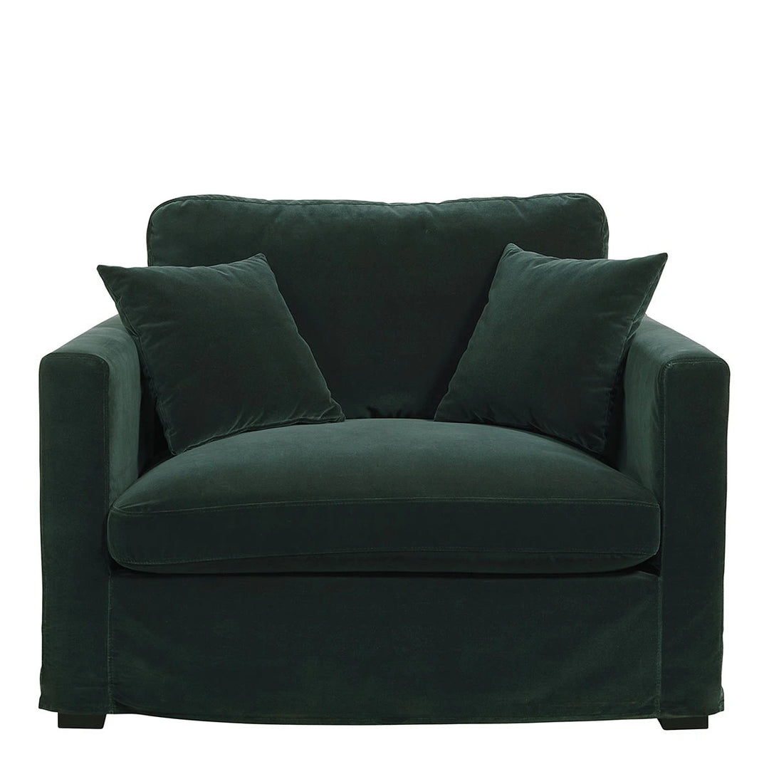 Angie Cotton Velvet Armchair - Forest Green