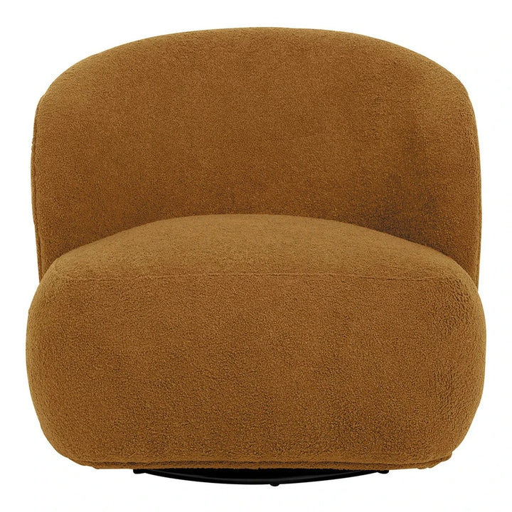 Lisette Boucle Swivel Armchair - Curry