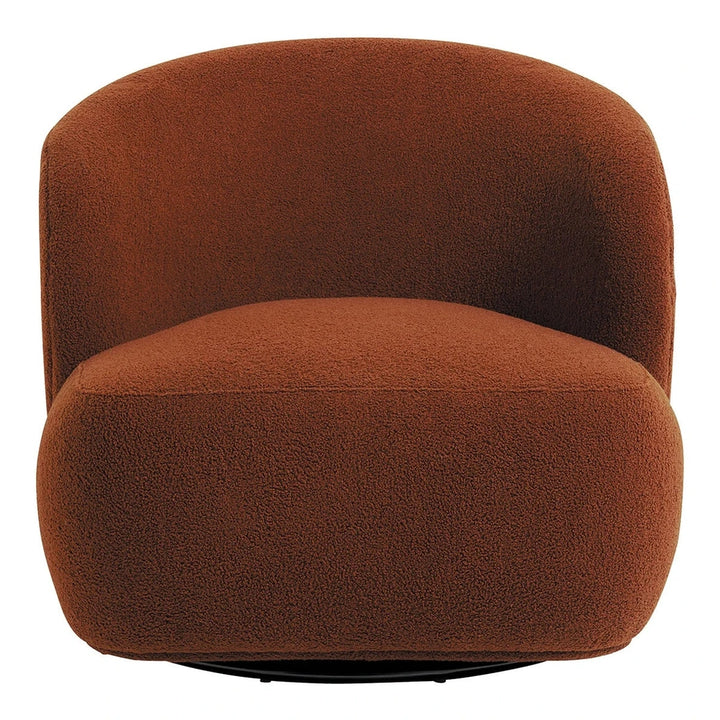 Lisette Boucle Swivel Armchair - Terracotta