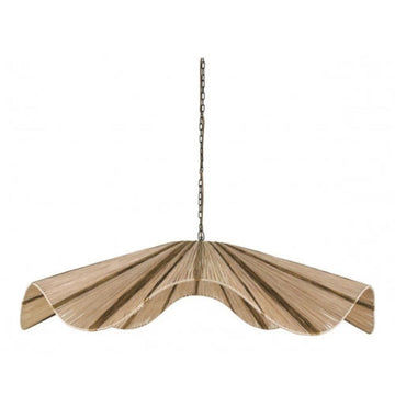 Aida Raffia Pendant Light - Gold & Natural