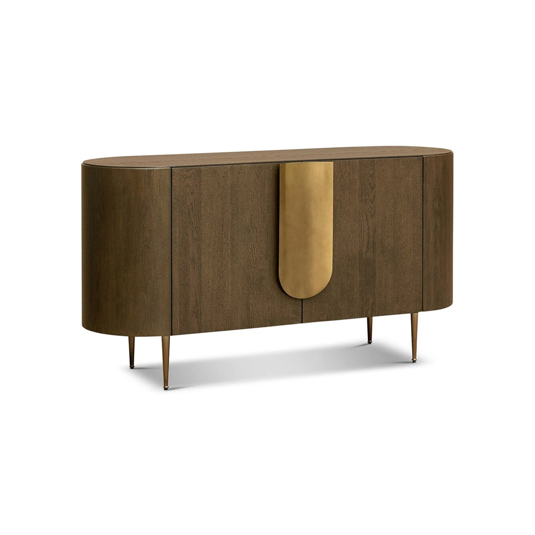 Napa 2 Door Sideboard - Caramel Oak & Bronze