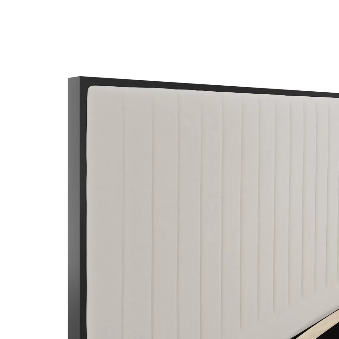Brielle Velvet Upholstered Bed - Cream