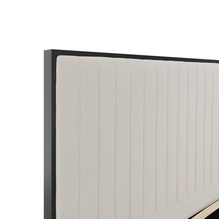 Brielle Velvet Upholstered Bed - Cream