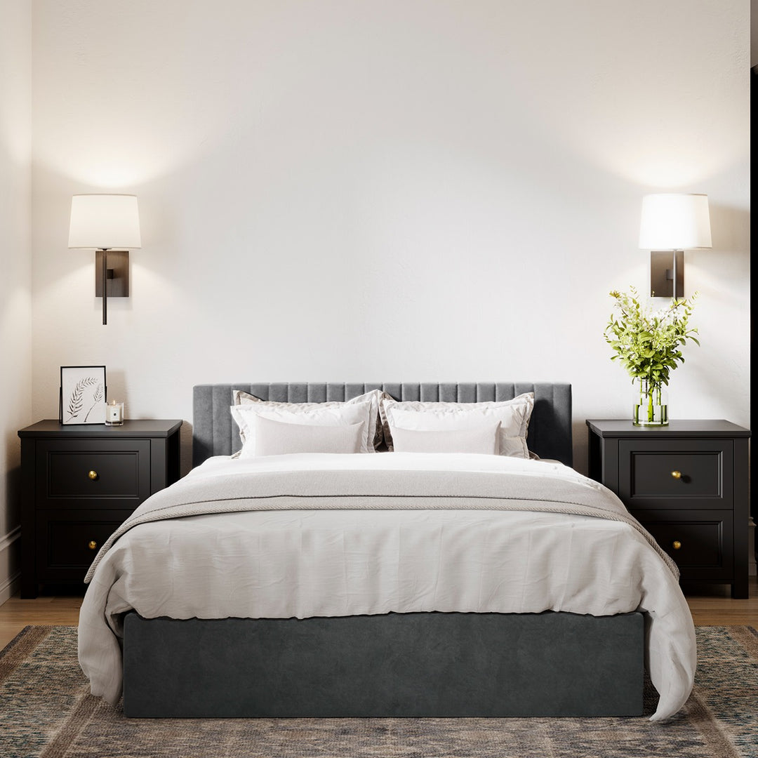 Emden Kingsize Ottoman Bed - Silver LPD Home 2