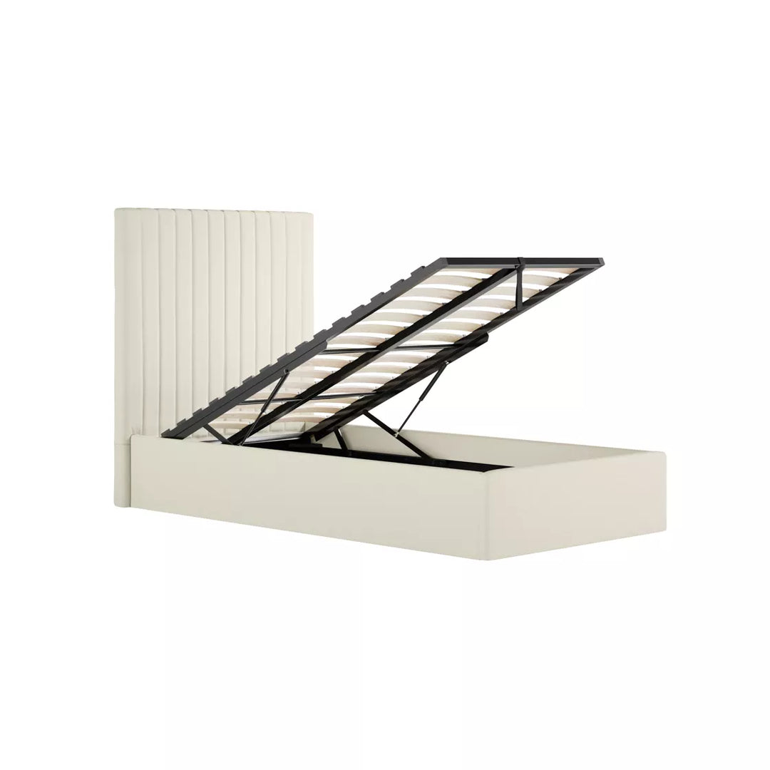 Palma Ottoman Upholstered Bed - Cream