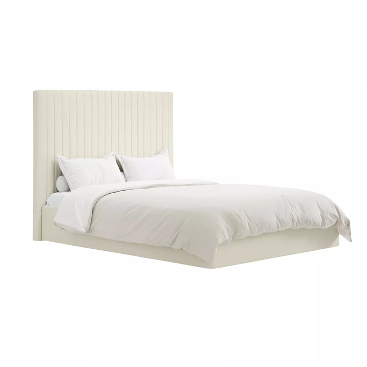 Palma Ottoman Upholstered Bed - Cream
