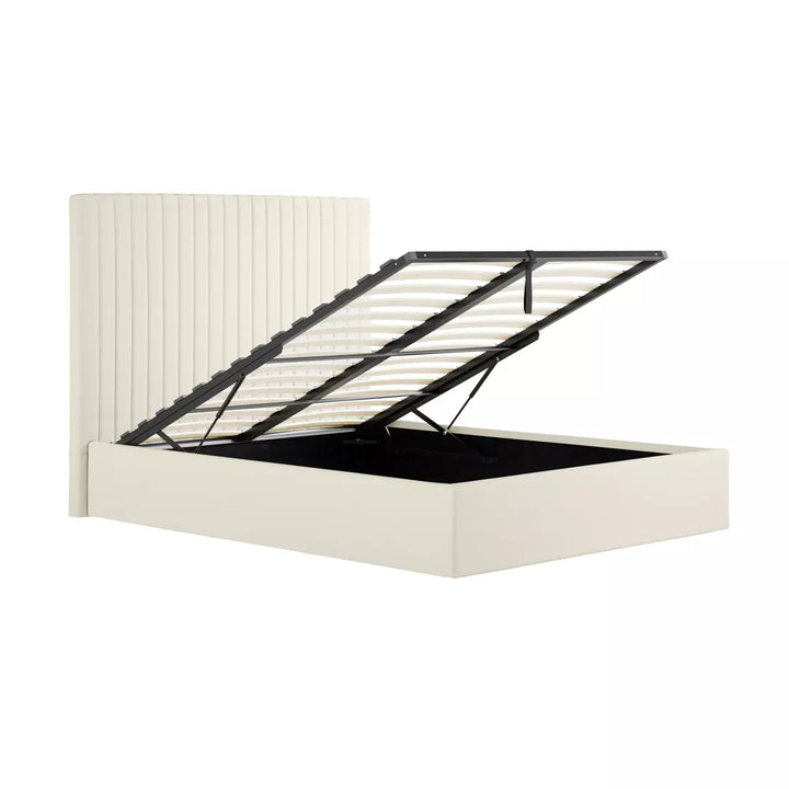 Palma Ottoman Upholstered Bed - Cream