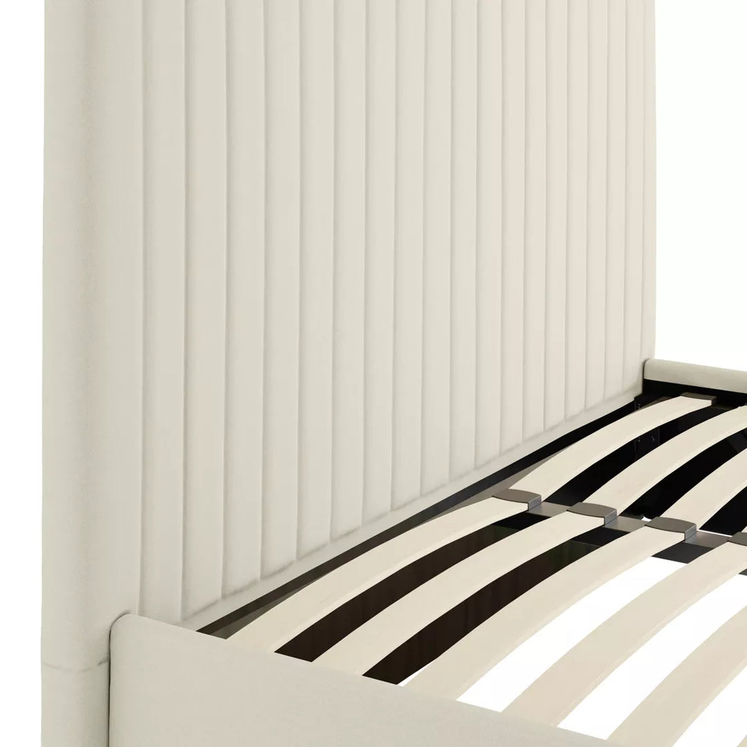 Palma Ottoman Upholstered Bed - Cream