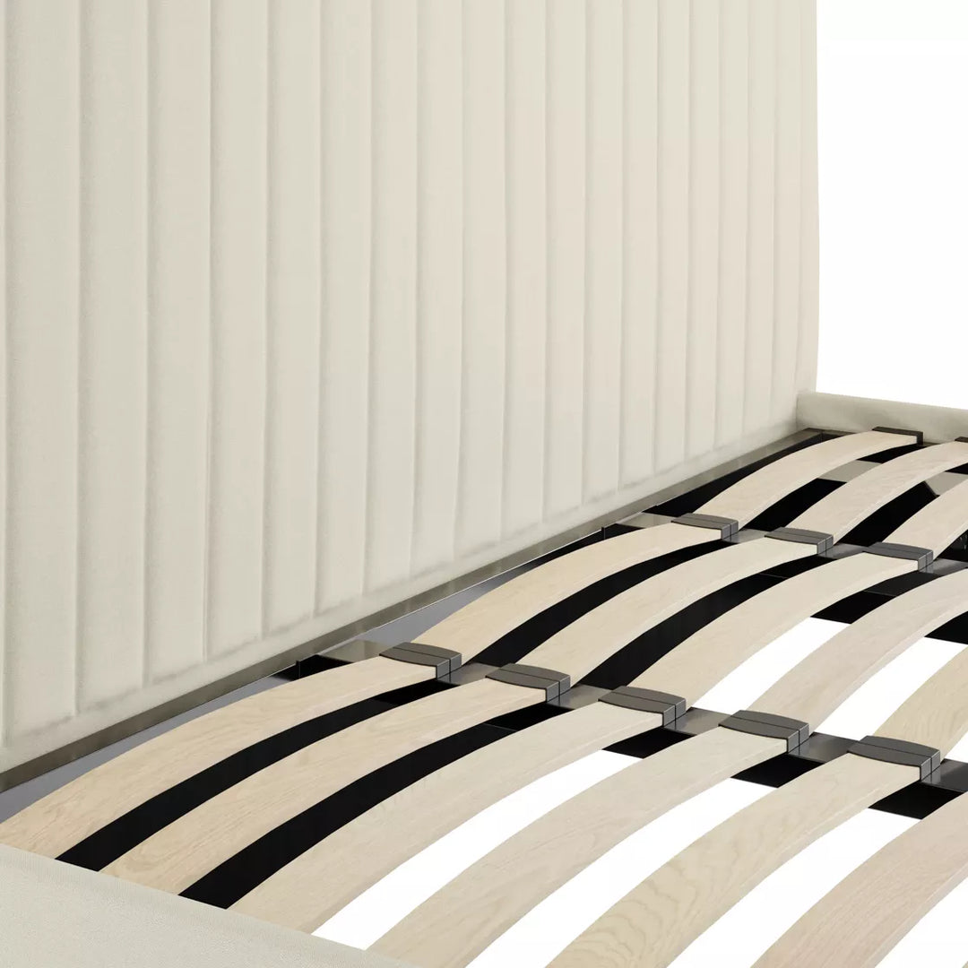 Palma Ottoman Upholstered Bed - Cream