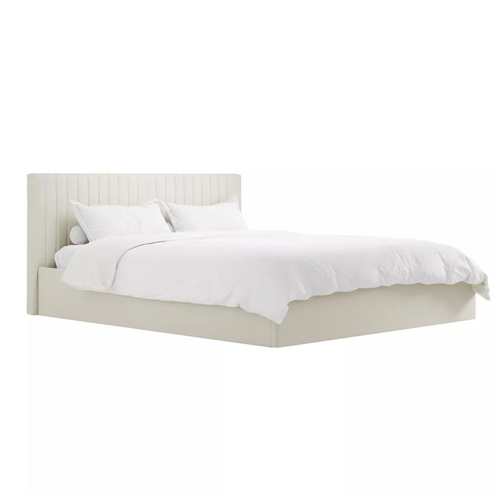 Palma Ottoman Upholstered Bed - Cream