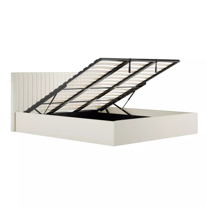 Palma Ottoman Upholstered Bed - Cream