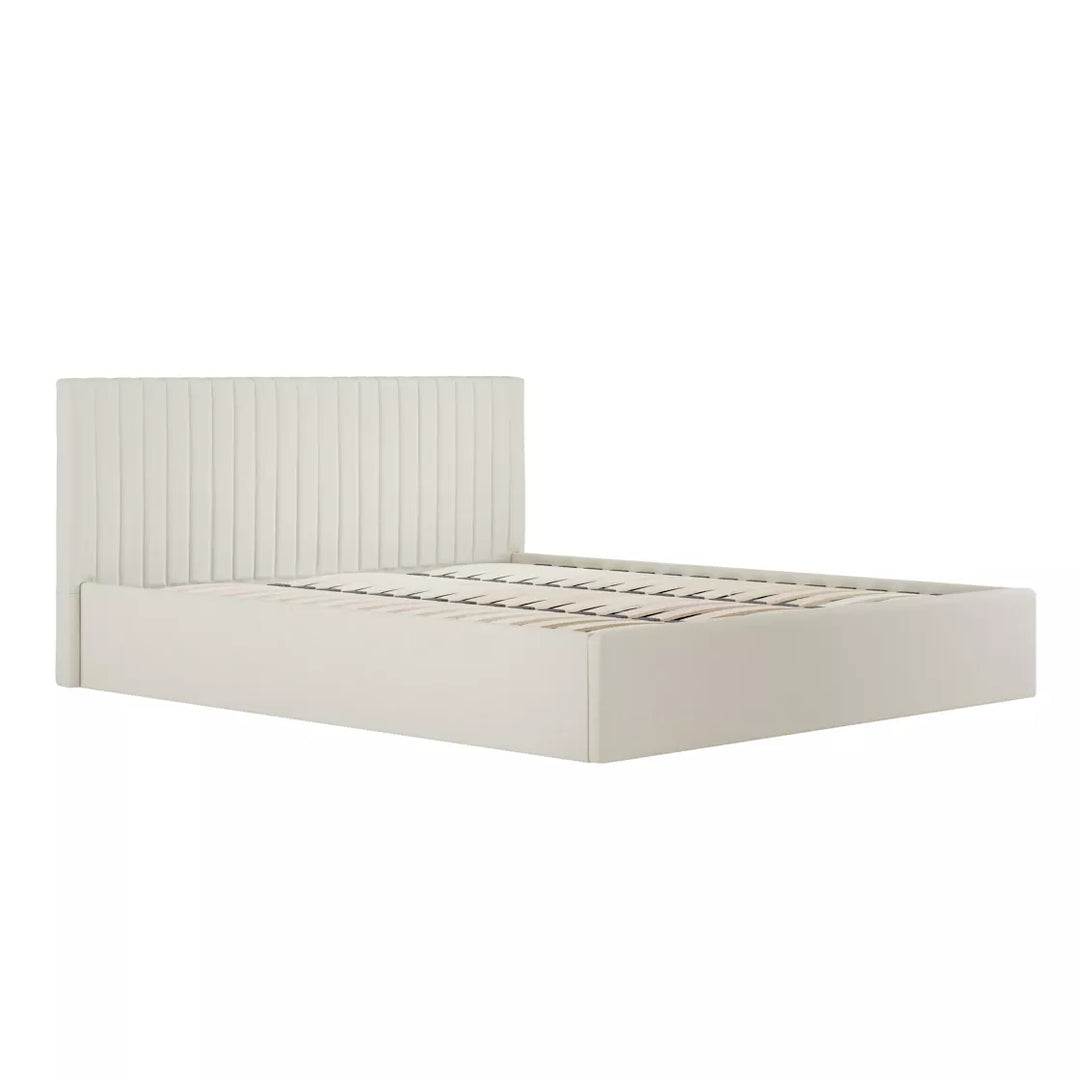 Palma Ottoman Upholstered Bed - Cream