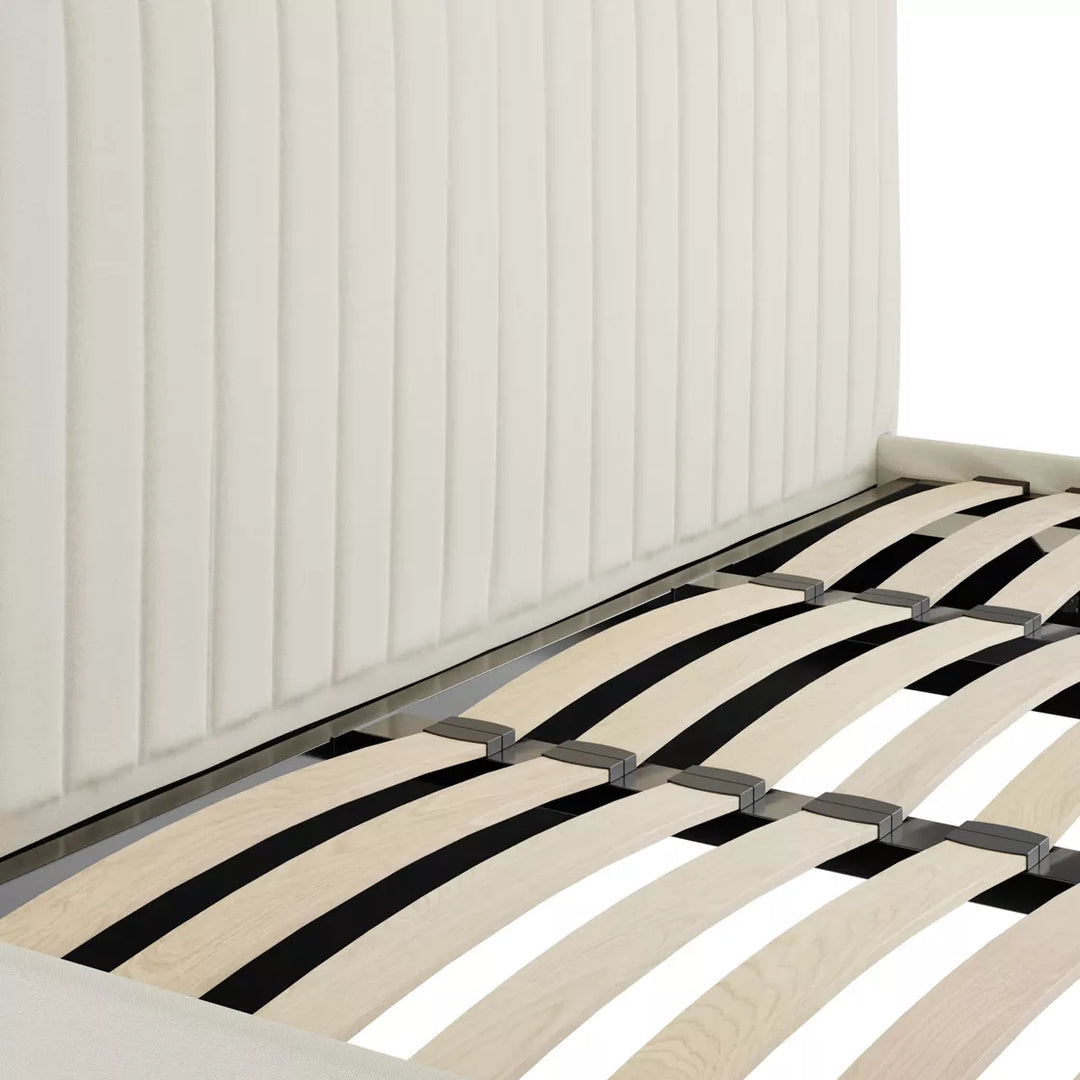 Palma Ottoman Upholstered Bed - Cream