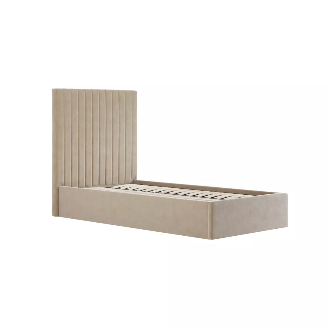 Palma Tall Ottoman Upholstered Bed - Beige