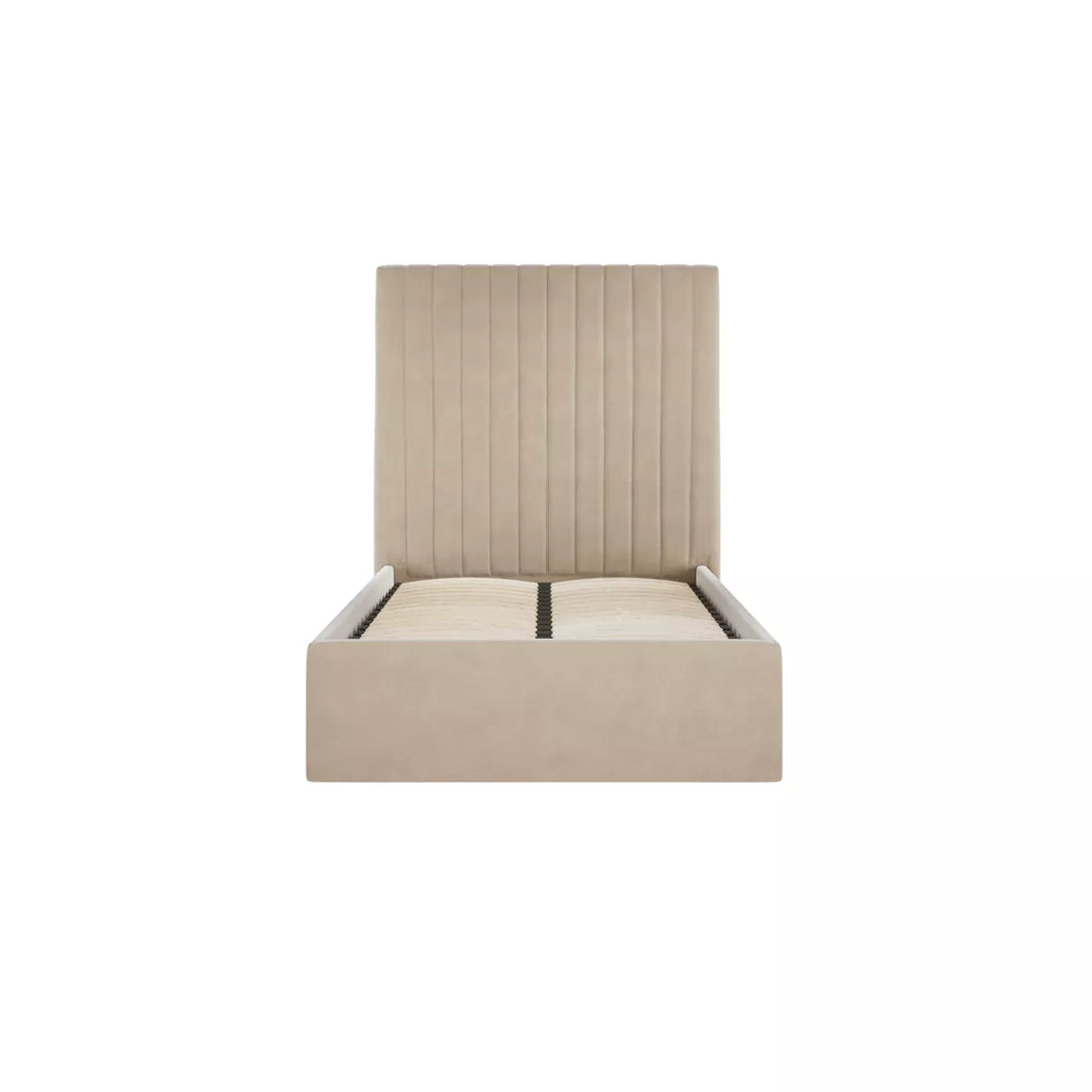 Palma Tall Ottoman Upholstered Bed - Beige