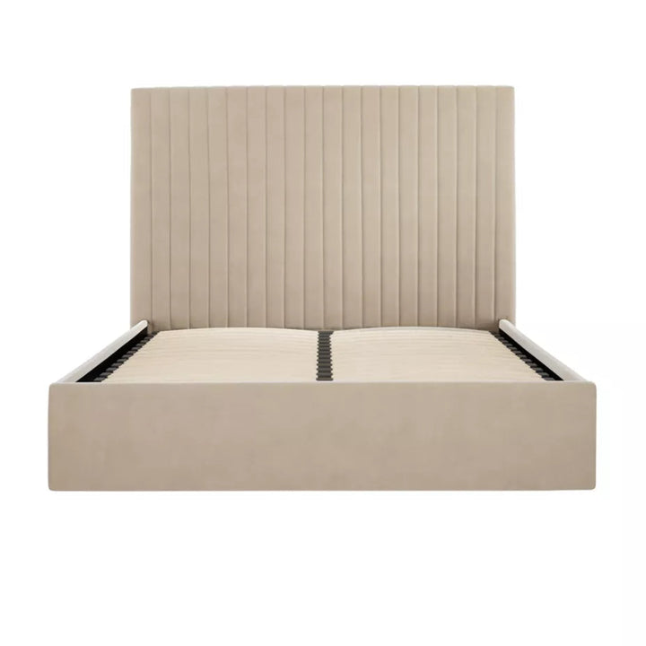 Palma Tall Ottoman Upholstered Bed - Beige