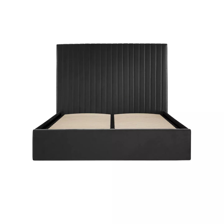 PalmaTall Ottoman Upholstered Bed - Black