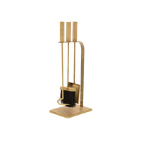 Ivyline Square Fireside Set in Brass