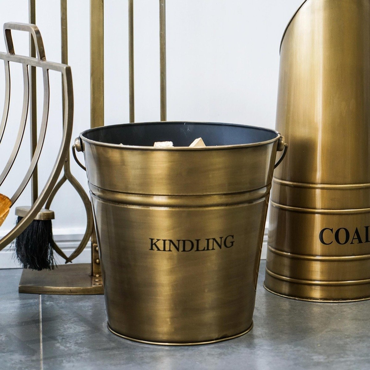 Ivyline Brass Kindling Bucket