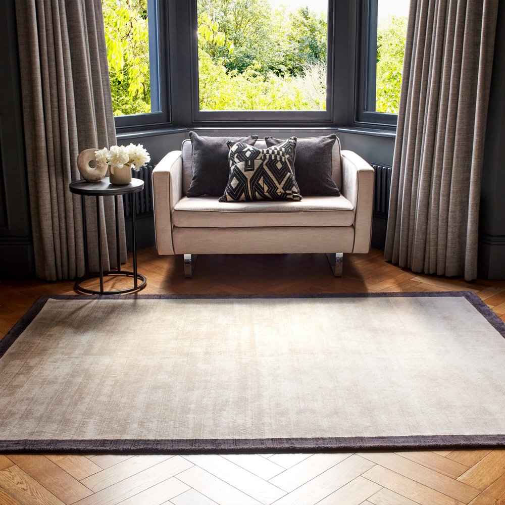 Asiatic Carpets Blade Border Rug Putty & Charcoal