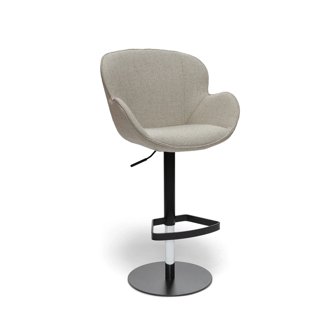 Butterfly Cream Monza Adjustable Barstool - Black