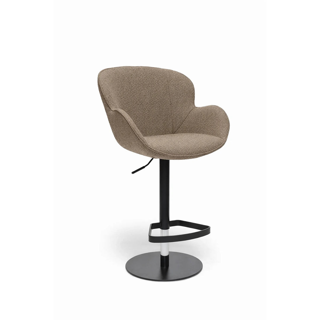 Butterfly Taupe Monza Melange Adjustable Barstool - Black