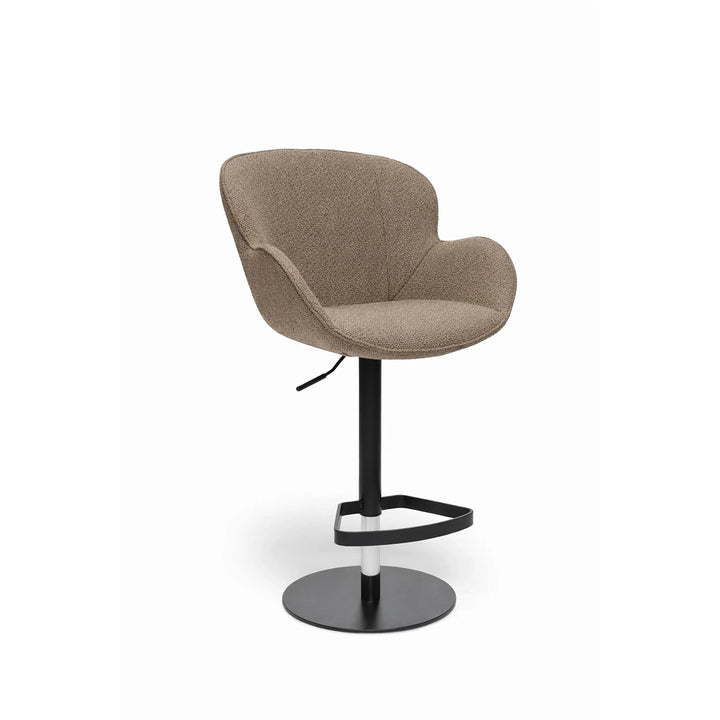 Butterfly Taupe Monza Melange Adjustable Barstool - Black