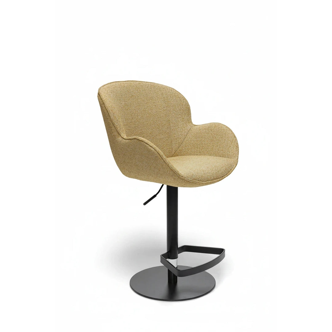 Butterfly Mustard Monza Melange Adjustable Barstool - Black