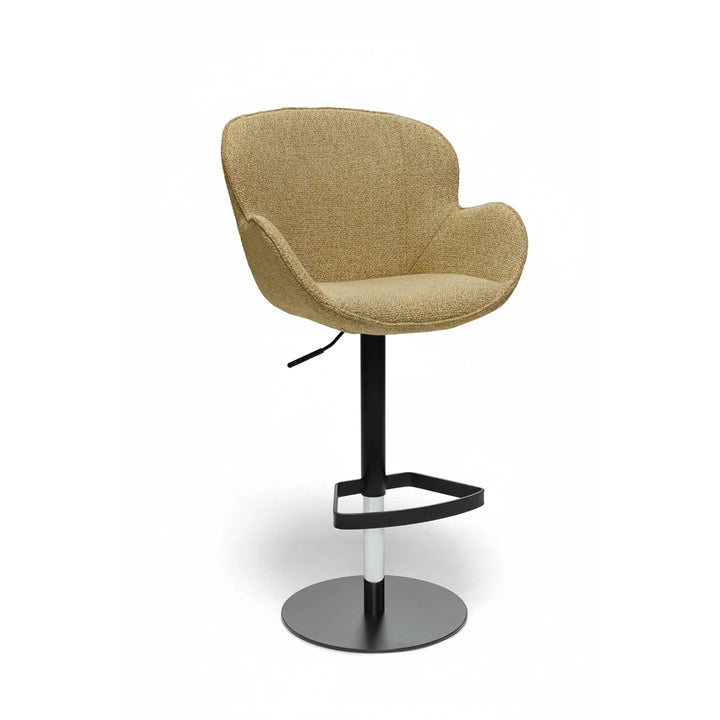 Butterfly Mustard Monza Melange Adjustable Barstool - Black