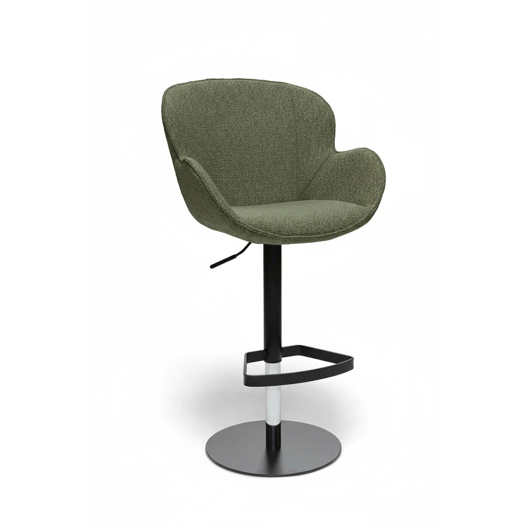 Butterfly Green Monza Melange Adjustable Barstool - Black