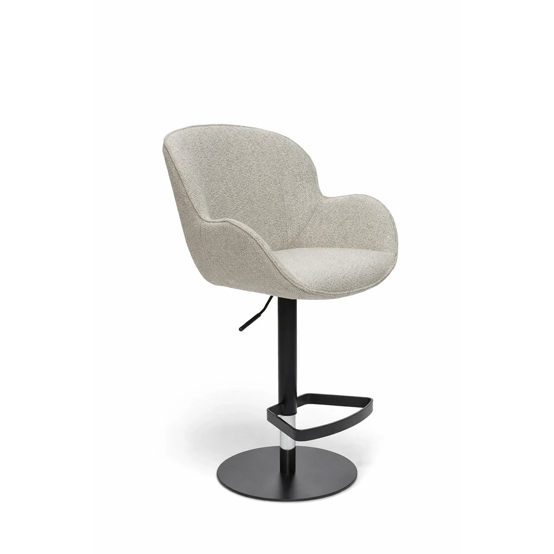 Butterfly Beige Monza Melange Adjustable Barstool - Black