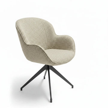Butterfly Beige Monza Melange Swivel Dining Armchair - Black