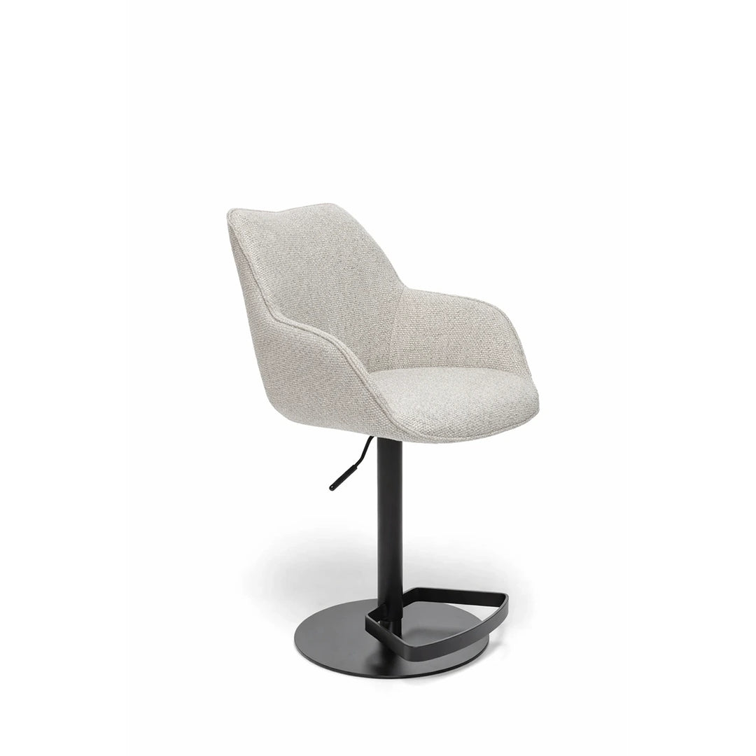 Kiq Cream Monza Adjustable Armchair Barstool - Black