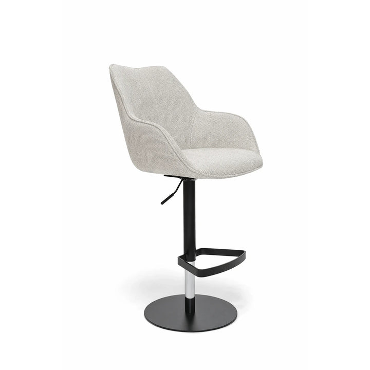 Kiq Cream Monza Adjustable Armchair Barstool - Black